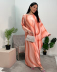 Nadia Orange Tie Dye Print 1/2 Sleeve 1/2 Kaftan Dress