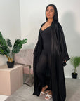 Amani Black Shimmer Open Abaya Jacket