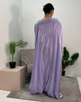 Zayna Lilac Shimmer Tie Kaftan Dress