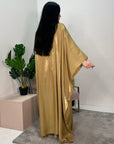 Zayna Gold Shimmer Tie Kaftan Dress