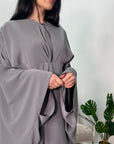 Nailah Charcoal Premium Batwing Abaya Modest Dress