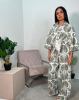 Manal Green Printed Summer Linen Co Ord Set