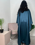 Ziyrah Midnight Blue Quality Satin Kaftan Dress