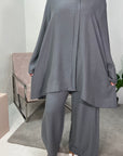 Mahika Charcoal V-Neck & Trouser Linen Co Ord set