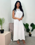 Deepika White Plain Slip Dress