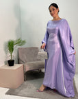 Zayna Lilac Shimmer Tie Kaftan Dress