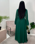 Anika Emerald Green Premium Lined Chiffon Summer Dress