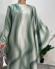 Nadia Mint Tie Dye Print 1/2 Sleeve 1/2 Kaftan Dress