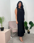 Deepika Black Plain Slip Dress