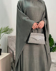 Farah Charcoal Basic Tie Kaftan Dress