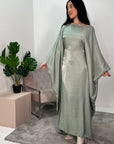 Zayna Mint Shimmer Tie Kaftan Dress