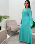 Anika Turquoise Premium Lined Chiffon Summer Dress