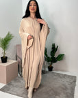 Nailah Beige Premium Batwing Abaya Modest Dress