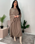 Nailah Mocha Premium Batwing Abaya Modest Dress