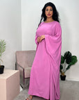 Ayra Candy Pink Shimmer Tie Kaftan Dress