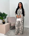 Saniya Khaki Printed Linen Summer Co Ord Set