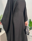 Farah Black Basic Tie Kaftan Dress