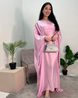 Zayna Pink Shimmer Tie Kaftan Dress