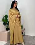 Zayna Gold Shimmer Tie Kaftan Dress