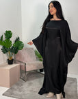 Zayna Black Shimmer Tie Kaftan Dress