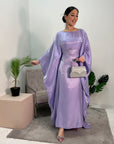 Zayna Lilac Shimmer Tie Kaftan Dress