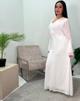 Anika White Premium Lined Chiffon Summer Dress