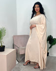 Ayra Cream Shimmer Tie Kaftan Dress