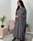 Nailah Charcoal Premium Batwing Abaya Modest Dress