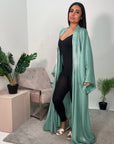 Amani Aqua Shimmer Open Abaya Jacket