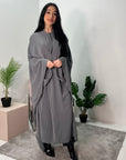 Nailah Charcoal Premium Batwing Abaya Modest Dress