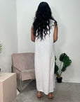 Deepika White Plain Slip Dress