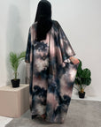 Simmi Marble Print Tie Kaftan Dress