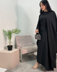 Farah Black Basic Tie Kaftan Dress