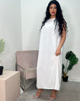 Deepika White Plain Slip Dress