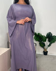 Ayra Lavender Shimmer Tie Kaftan Dress