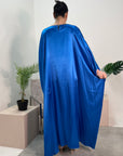 Sehr Royal Blue Blue Quality Satin Plain Tie kaftan Dress