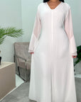 Anika White Premium Lined Chiffon Summer Dress