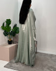 Zayna Mint Shimmer Tie Kaftan Dress