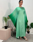 Bina Green Ombre Print Premium Kaftan Dress