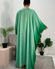 Bina Green Ombre Print Premium Kaftan Dress