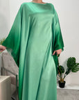 Bina Green Ombre Print Premium Kaftan Dress