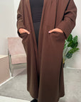 Lena Chocolate Oversized Batwing Long Coat