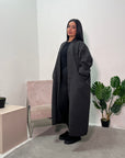 Lena Charcoal Oversized Batwing Long Coat