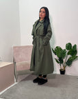 Blair Khaki Thick Belted Trench Jacket