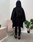 Chiara Black Belted Cape Jacket