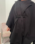 Chiara Black Belted Cape Jacket