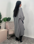 Khina Slate Grey Balloon Sleeve Knitted Cardigan