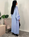 Khina Sky Blue Balloon Sleeve Knitted Cardigan