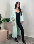 Khina Mint Green Balloon Sleeve Knitted Cardigan