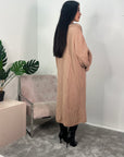 Khina Nude Balloon Sleeve Knitted Cardigan